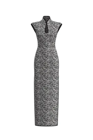 ZEBRA PRINT SEQUINS CHEONGSAM