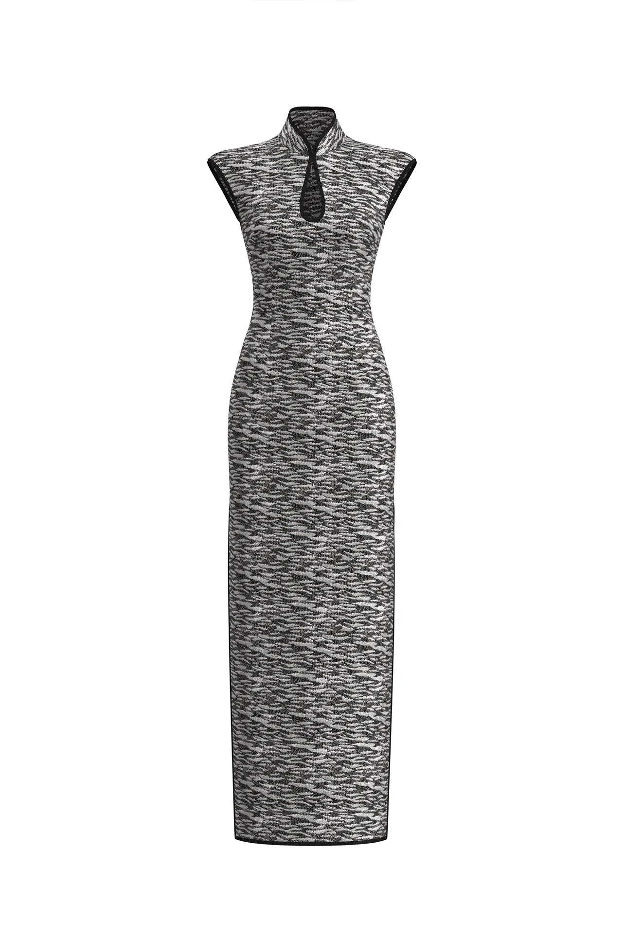 ZEBRA PRINT SEQUINS CHEONGSAM